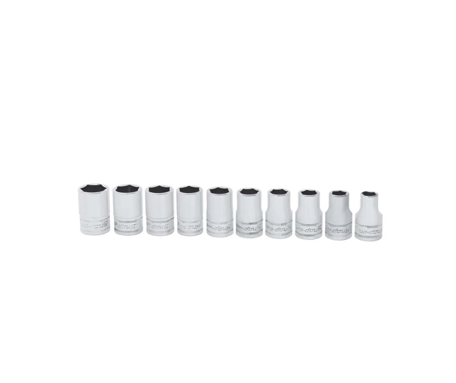 Llaves de tubo encastre de 1/2'' de 10 - 19 mm. (10 Pzas.) ''SNAP-ON'' (U.S.A)