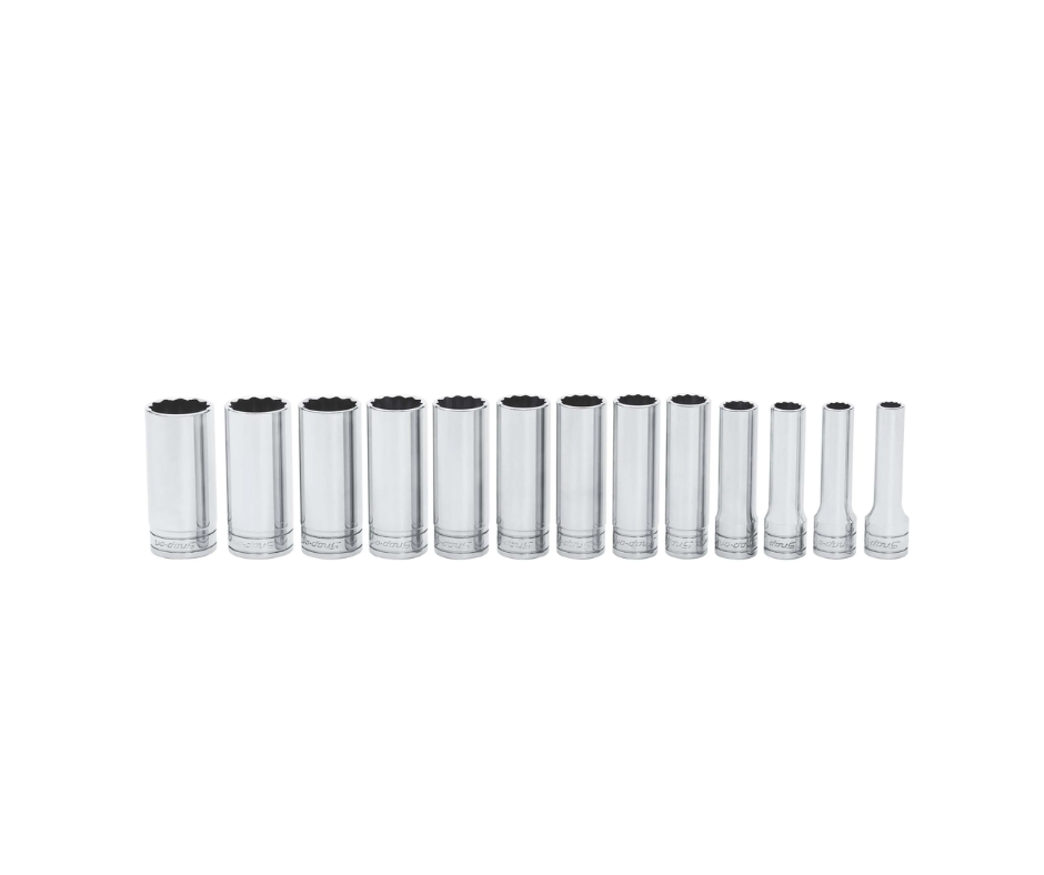 Llaves de tubo profundo encastre 1/2'' de 3/8'' - 1.1/8'' (13 Pzas.) ''SNAP-ON'' (U.S.A)