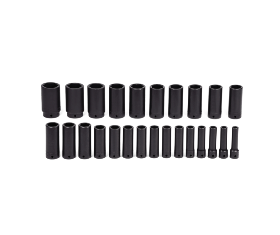 Llaves de tubo impacto larga (25 Pzas) encastre 1/2" (10-27, 29-36 mm) "SNAP-ON"