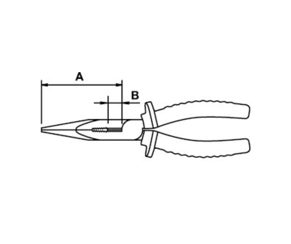 Alicate punta larga 160mm TITACROM® BIMAT 1000V, Mango por Inyección "EGA MASTER"