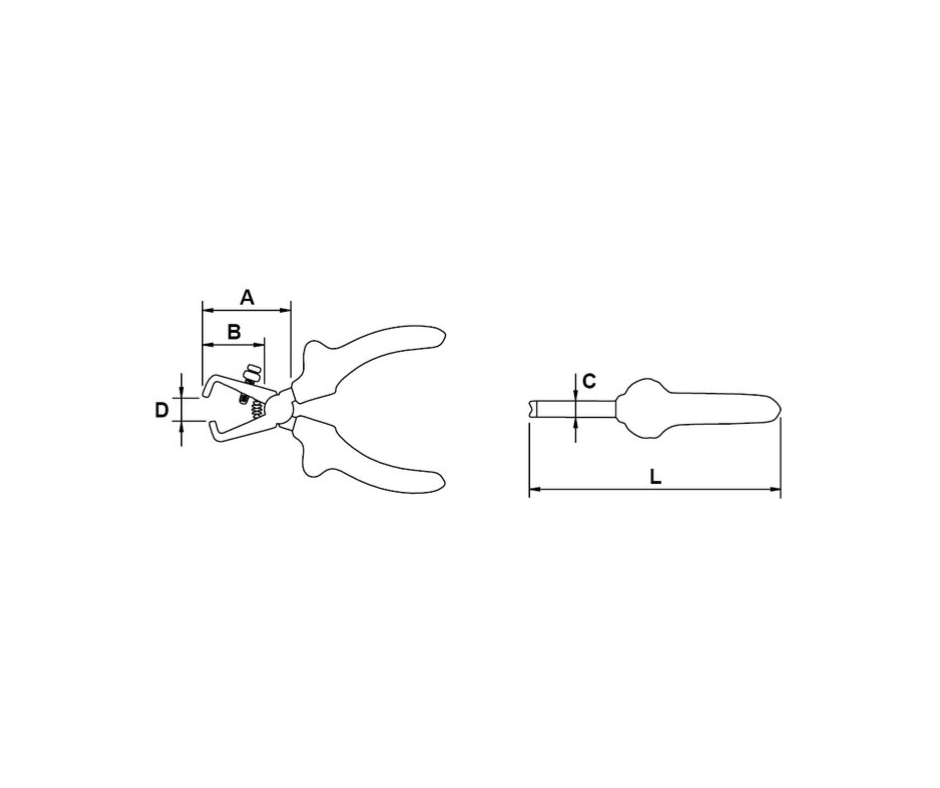 Alicate pelacable 160mm TITACROM® AISLADO 1000 V (Mango por INMERSIÓN) "EGA MASTER"