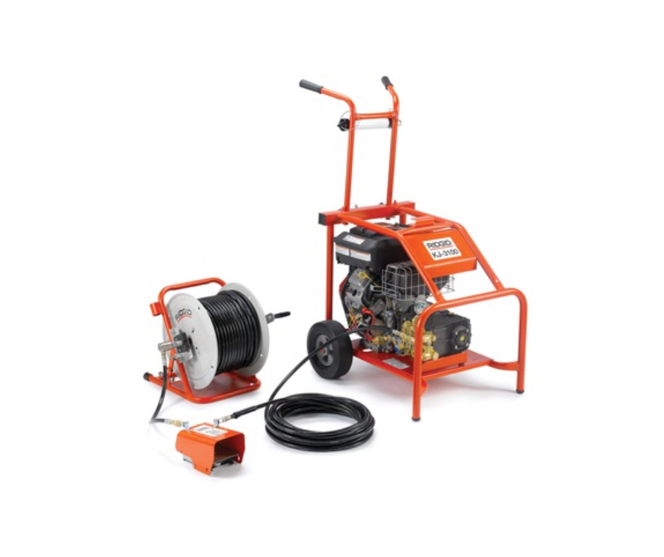 Equipo para Desagüe RIDGID KJ-3100 (2'' - 10'') – 3000 PSI con Carrete Portátil