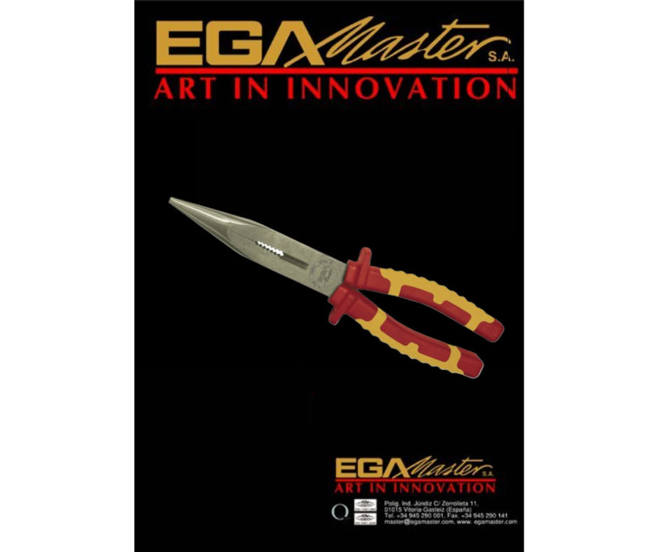 Alicate punta larga 160mm TITACROM® BIMAT 1000V, Mango por Inyección "EGA MASTER"