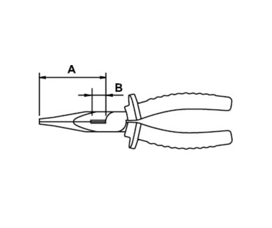 Alicate punta curva 160mm TITACROM ® BIMAT. 1000 V, Mango por Inyección "EGA MASTER"