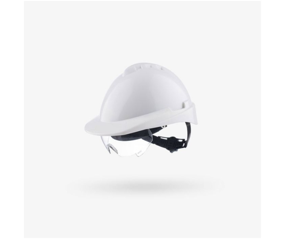 Casco de Seguridad MILENIUM CLASS LIBUS con Badana textil en ratchet y visor para casco