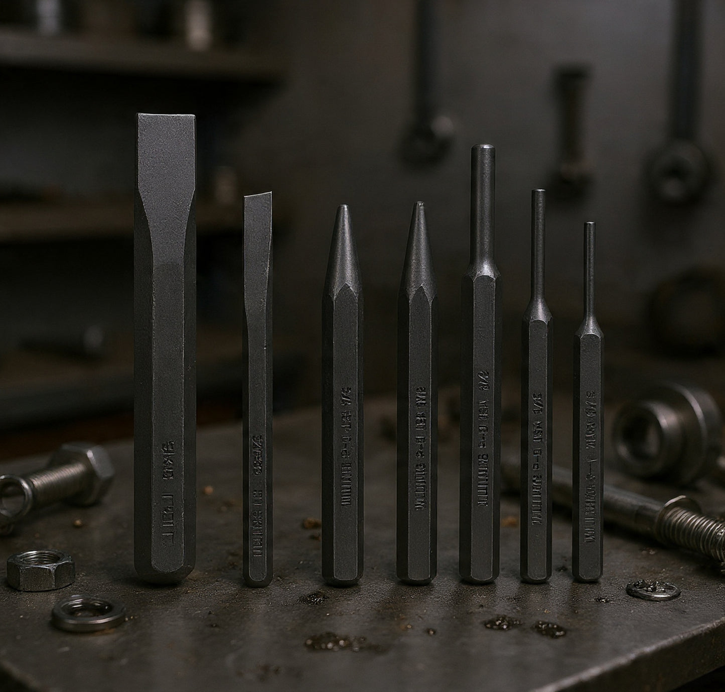 Juego de 8 Piezas de Punzón y Cincel WILLIAMS PC-8