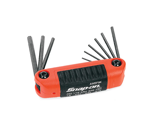Juego de llaves hexagonales plegables SAE de 9 piezas (0.05-3/16") SNAP-ON