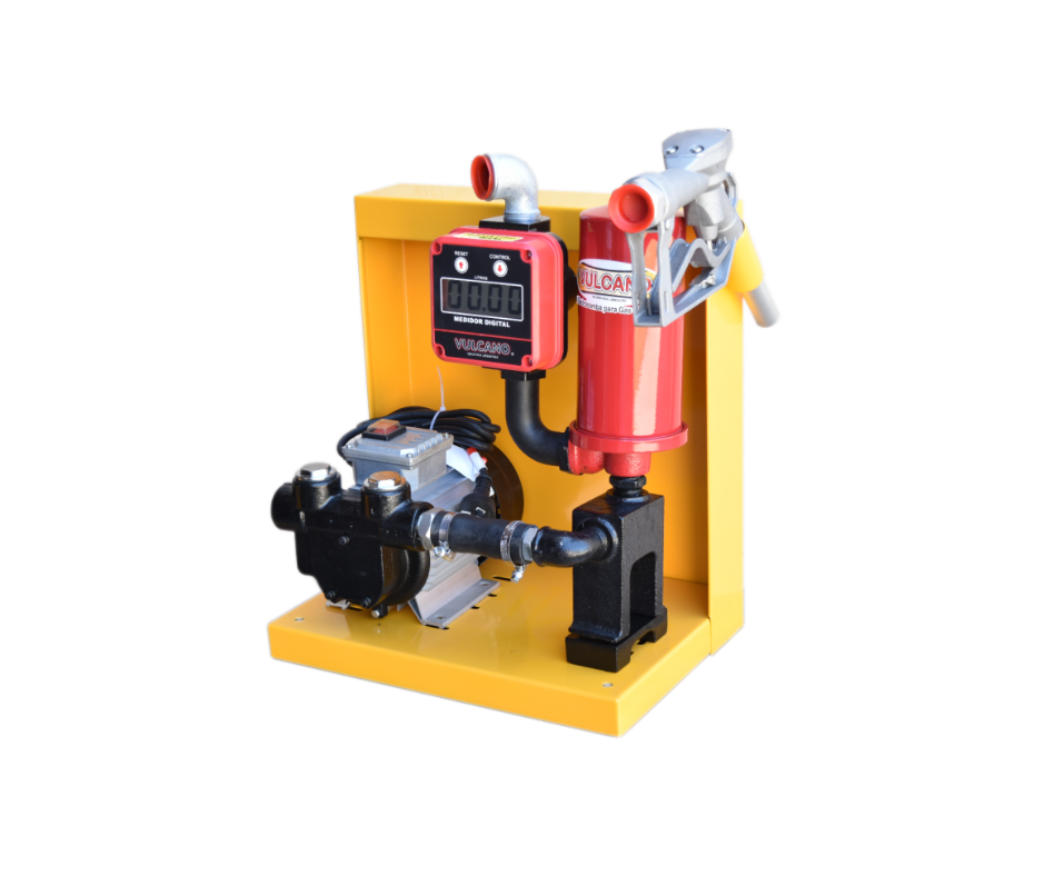 Surtidor con electrobomba de 220 V. caudal 2800 lts./hora, con cuenta litros y pistola vertedora