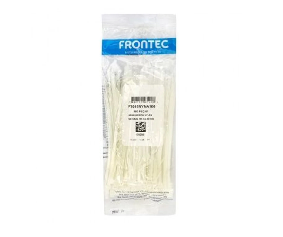 Precinto de Nylon Transparente NY 202x3,7 mm (100 Pzas) Bolsa - FRONTEC