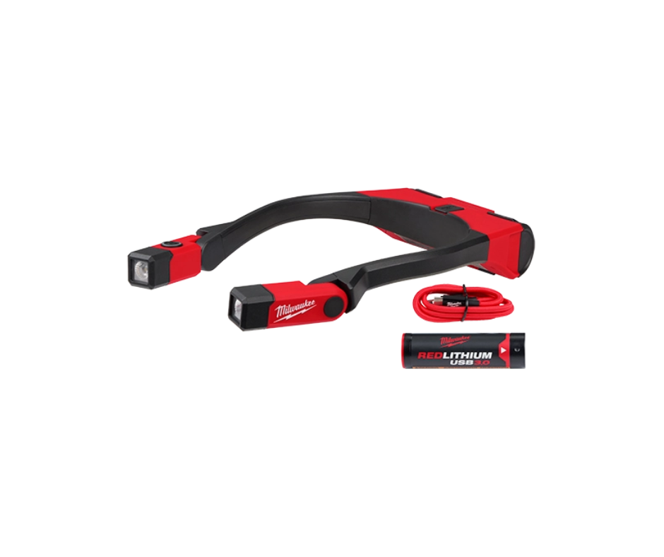 Iluminación Manos Libres Superior: Linterna de Cuello USB REDLITHIUM™ 400 Lm MILWAUKEE® (2117-21)