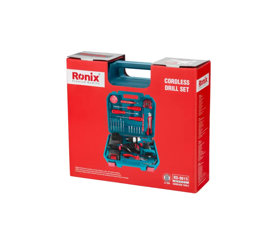 Kit Taladro Atornillador Inalámbrico 16V RONIX RS-8615 (33 Piezas)