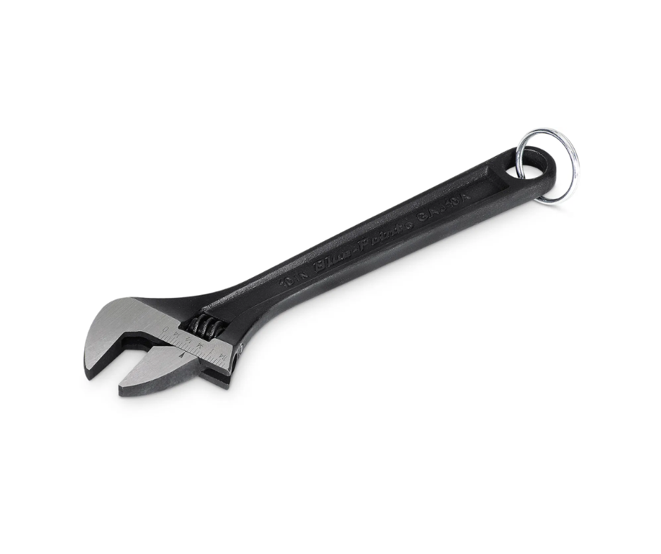 Llave ajustable negra de 10'' con argolla ''SNAP-ON''