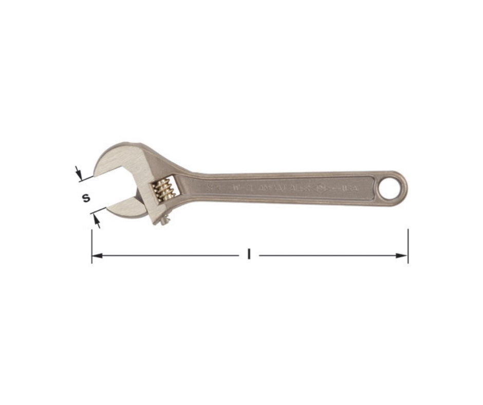 Llave crescent de bronce antichispa 10'' ''AMPCO'' (U.S.A)