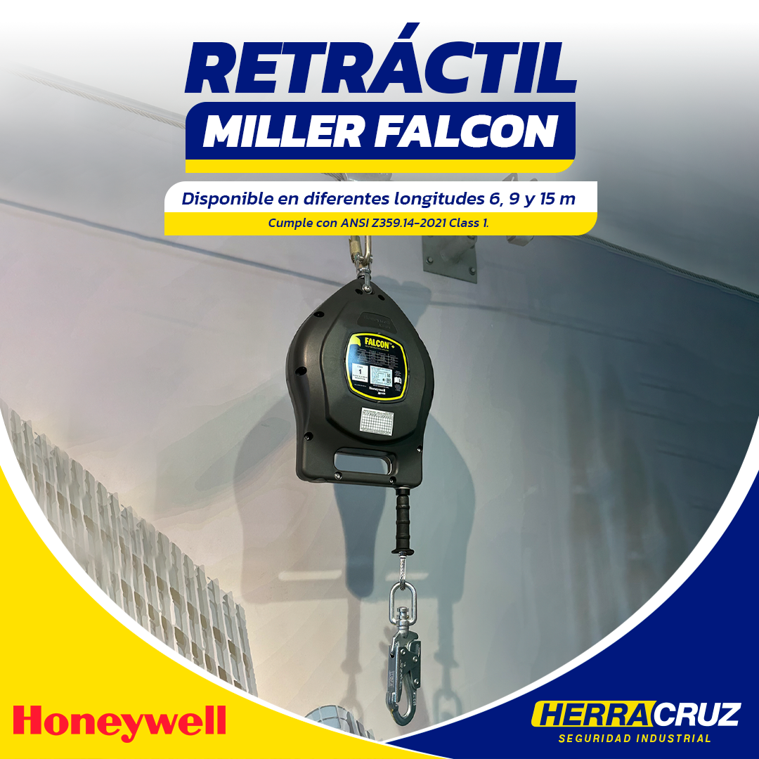 Retractil Miller Falcon+ de 20, 30 Y 50 Pies Class 1 "HONEYWELL"