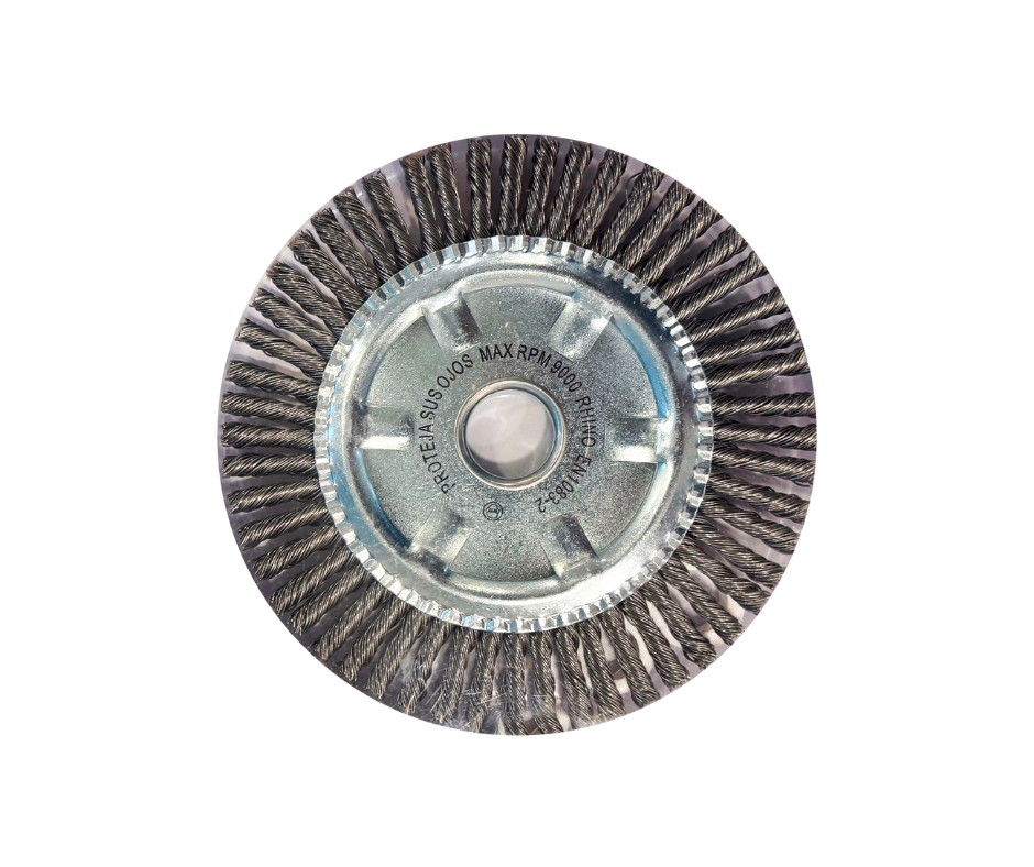 Cepillo Circular de Acero Trenzado 6" sin Tuerca RHINO