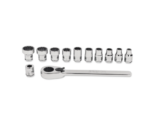 Llaves de tubo encastre de 1/4" de 3/16" - 9/16" (12 Pzas) "SNAP-ON"