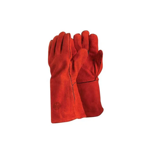 Guante descarne de soldador rojo