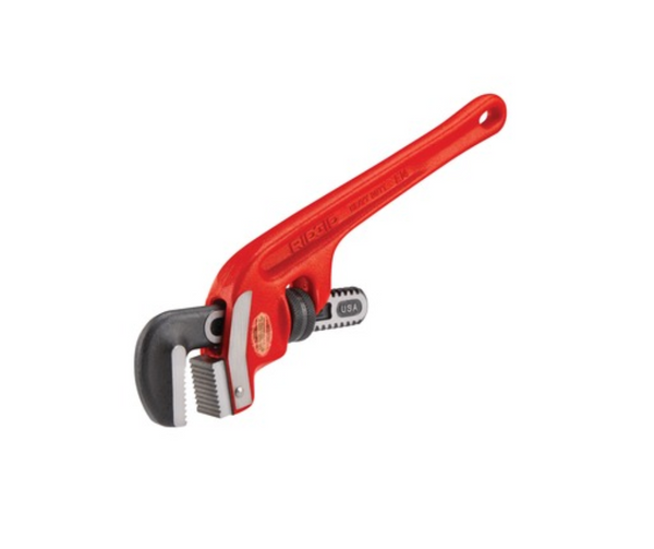 Llave Stilson Acodada de 14'' RIDGID Ideal para Espacios Reducidos y
