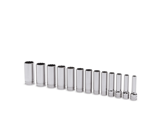 Llaves de tubo profundo encastre 1/2'' de 3/8'' - 1.1/8'' (13 Pzas.) ''SNAP-ON'' (U.S.A)