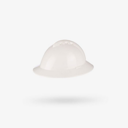 Casco MILENIUM class FULL BRIM color Blanco Sin slop con badana plastica ajuste ratchet