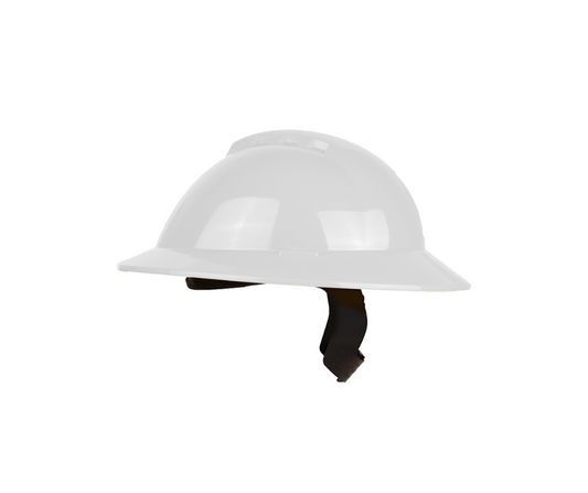 Casco milenium class fb ala ancha blanco con suspensión plástica con ajuste a cremallera RACHET "LIBUS"