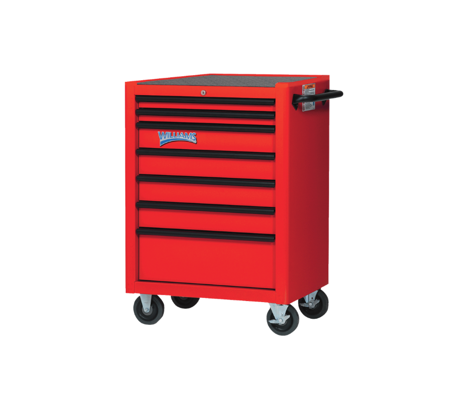 Gabinete Equipado WILLIAMS: Carro 7 Cajones + 173 Herramientas SAE
