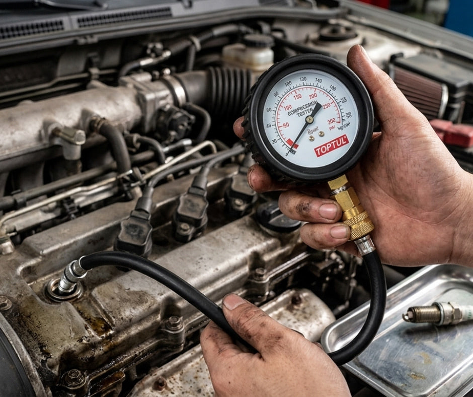 Kit Compresímetro para Motor a Gasolina TOPTUL (4 Pzas)