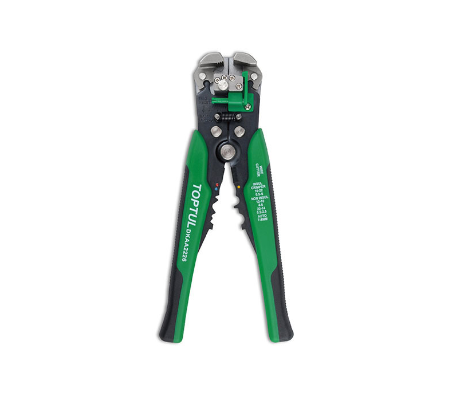 Alicate Pelacable Automático y Crimpador TOPTUL (3 en 1)