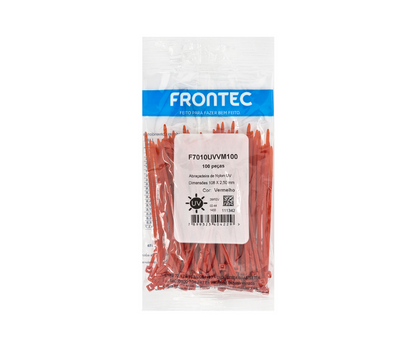 Precinto de Nylon Rojo NY 151X3,7mm (100 Pzas) Bolsa - FRONTEC
