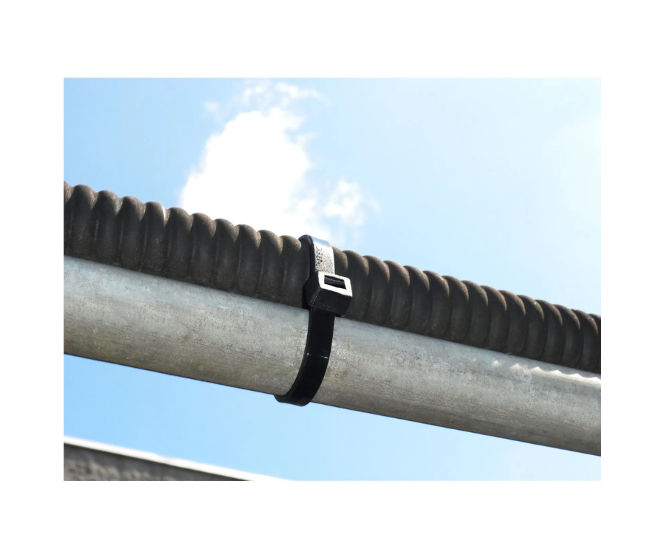 Precinto de Nylon Negro UV 300x4,8 mm (100 Pzas) Bolsa - FRONTEC