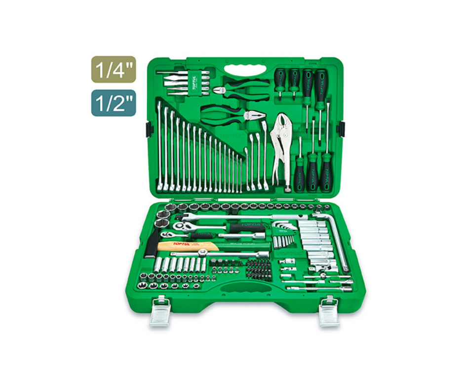 Set de Herramientas TOPTUL GCAI150R - 1/4" y 1/2" (150 Piezas)