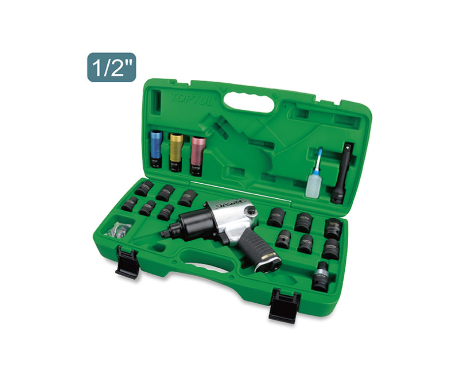 Set de Llave de Impacto Neumática TOPTUL GDAI2701 - 1/2" (27 Piezas)