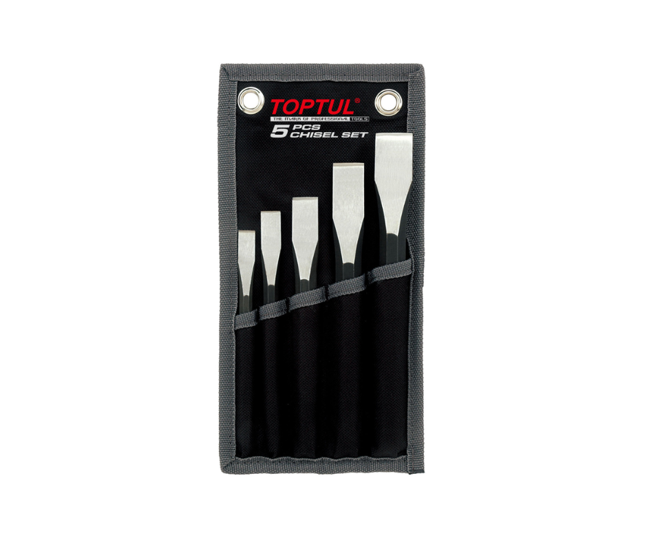 Juego de Cinceles Planos TOPTUL - Corta Fierros (5 Piezas)