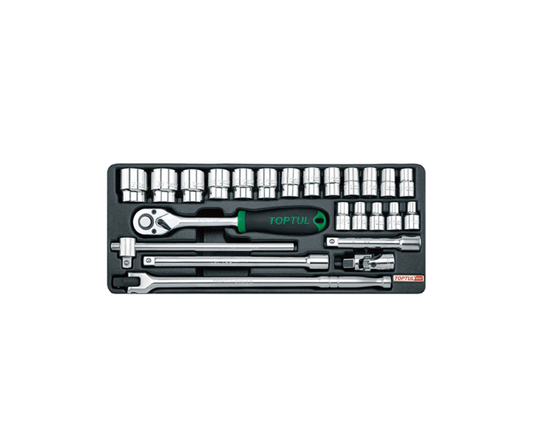 Juego de Dados y Tubos 1/2" en Bandeja Modular TOPTUL