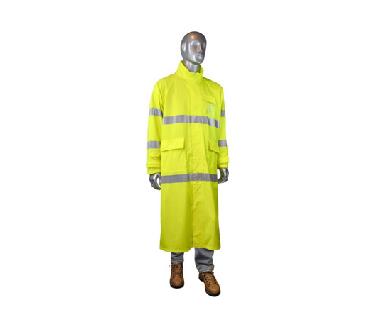 Impermeable de Lluvia de PVC Alta Visibilidad Talla M | Certificado ANSI Clase 3