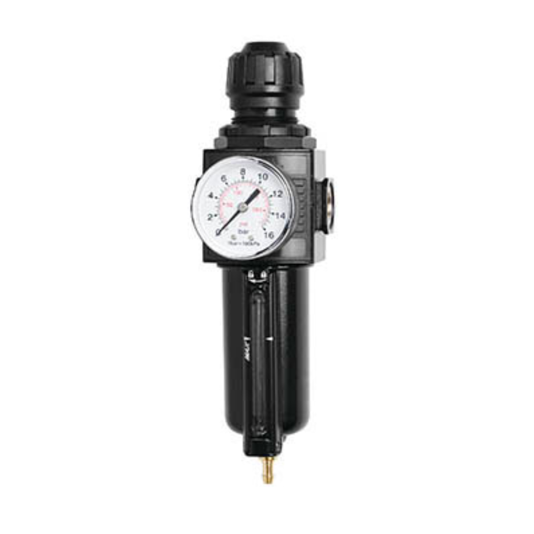Filtro regulador de aire combinado y regulador de presión con manometro 1/4 ''BSP ''SAMOA'' (Europa)